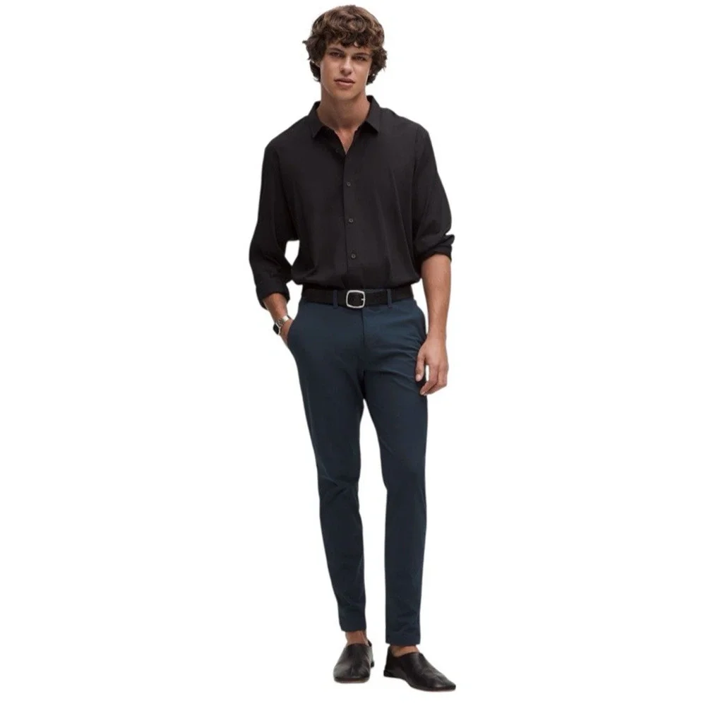 NWT Lululemon ABC Slim Fit Trouser Pants Men‎ 38 x 28 Chino Navy Blue Warpstreme